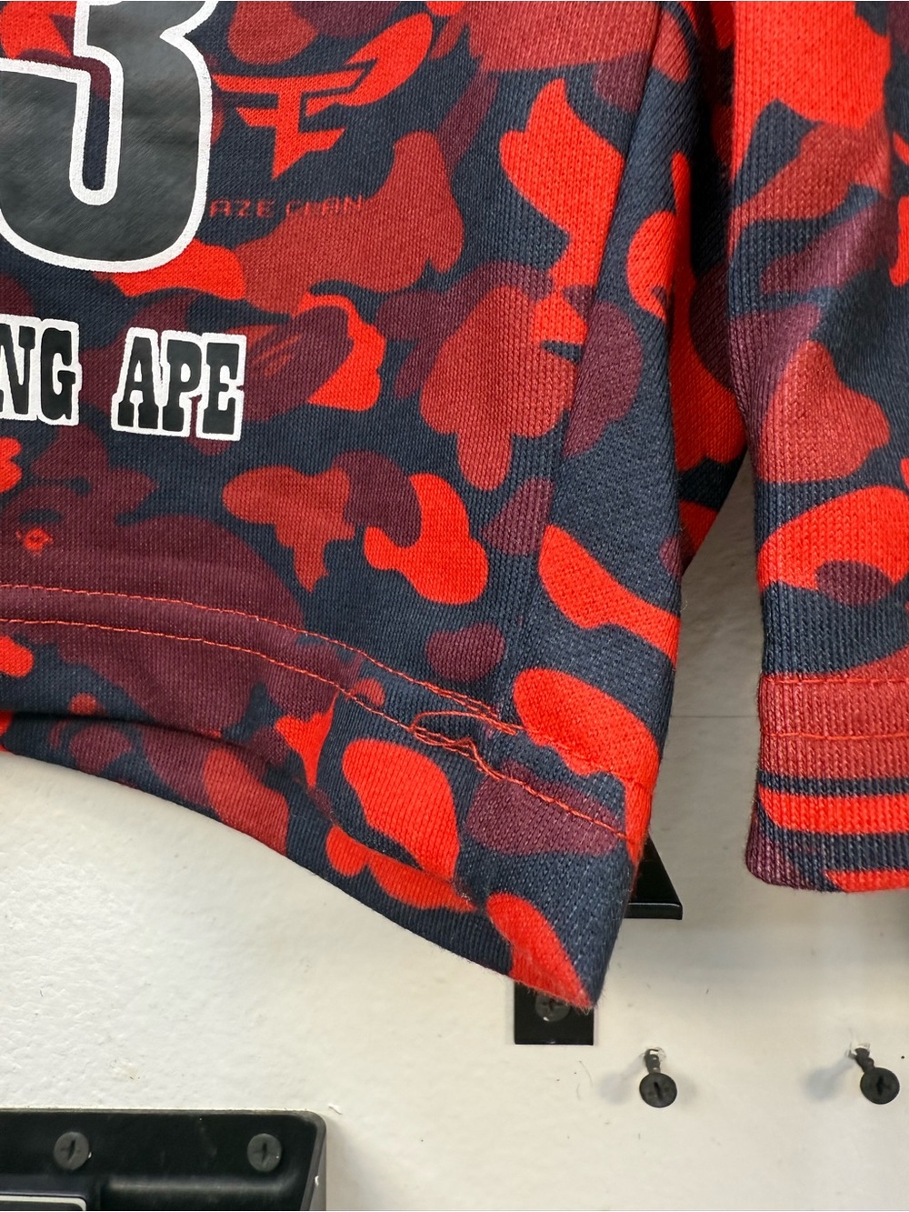 Bape FaZe Clan Red & Black Camo Athletic Shorts - Picture 5 of 10